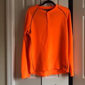 Realtree Shirt Mens Medium Orange Thermal Henley Long Sleeve Waffle Hunting